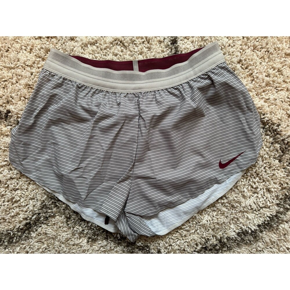 Nike Men’s L Pro Elite 2" Made In USA Racing Running Shorts Gray Red DA2940-073